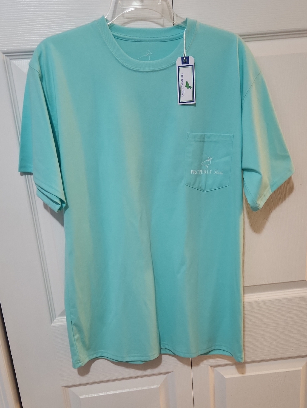 Men's Properly Tied Short-Sleeve Pocket Tee in Aqua